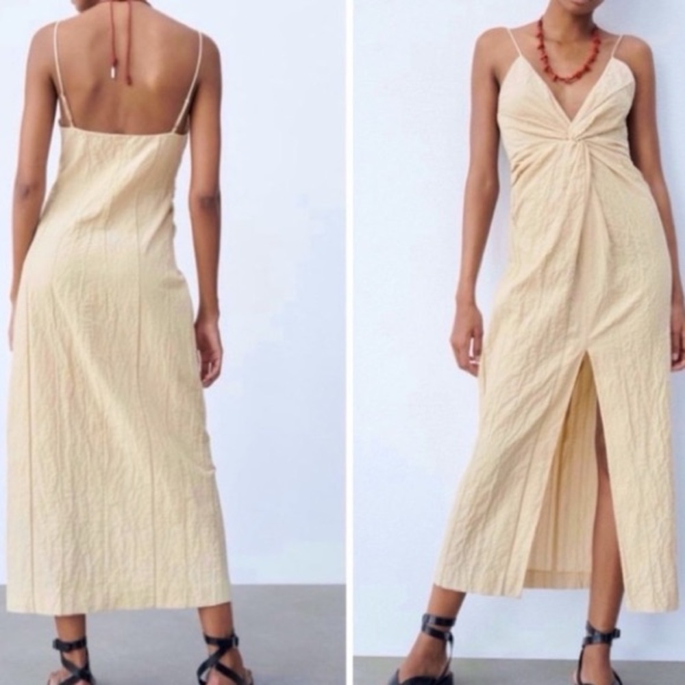Zara Textured Knot Midi Dress